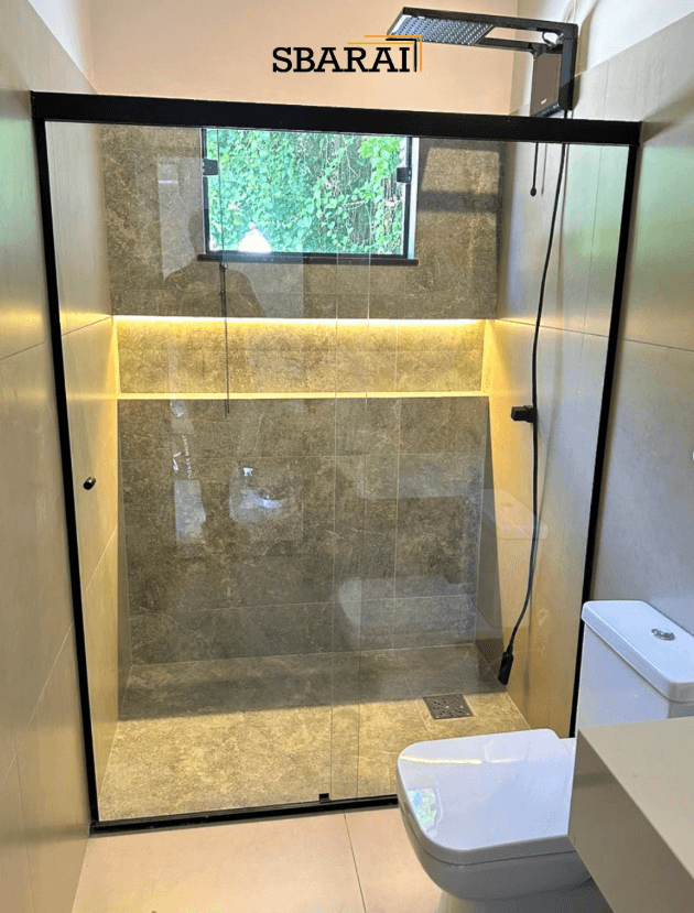 Box Perfil Preto com LED